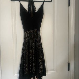 NWT Windsor Black Lace Back and Skirt Skater Dress Small